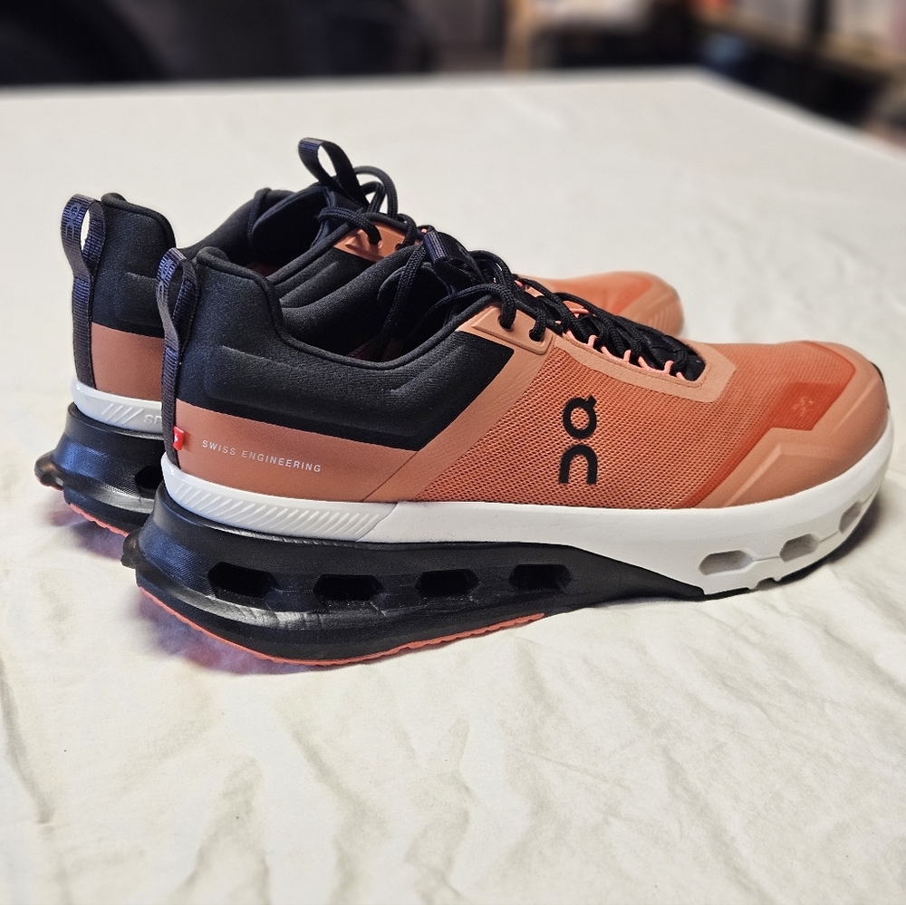 LIKE NEW- Mens, On CloudNova X, Coral and Black SZ. 12 - Picture 8 of 12